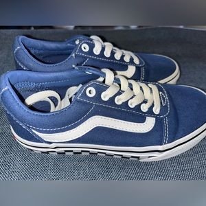 Kids Blue Vans with Checkered Soles Size 1 - Brand New